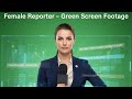 Female TV Reporter Green Screen Footage Free To Use Professional News Anchor Video HD Stock