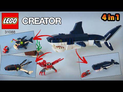 LEGO CREATOR - Deep Sea Creatures - SET 31088 Speed Build Instructions 4 in 1