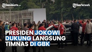 Kenakan Jaket Merah Khas Timnas Indonesia, Jokowi Dukung Langsung Skuad Garuda di GBK
