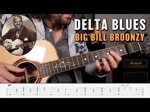 Big Bill Broonzy Delta Blues Guitar Tricks - Full 12 Bar Practice Routine!