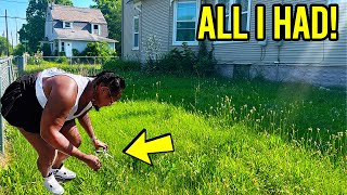 Single MOM was CUTTING Her Overgrown Yard With SCISSORS