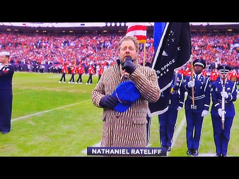 NATHANIEL RATELIFF: NATIONAL ANTHEM: NEW ENGLAND PATRIOTS VS. DENVER BRONCOS: NFL AFC CHAMPIONSHIP