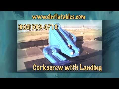'Corkscrew' Inflatable Slide with Landing | eInflatables