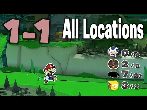 🌠 1-1 : Whispering Woods - All Collectible Locations - Paper Mario : The Origami King