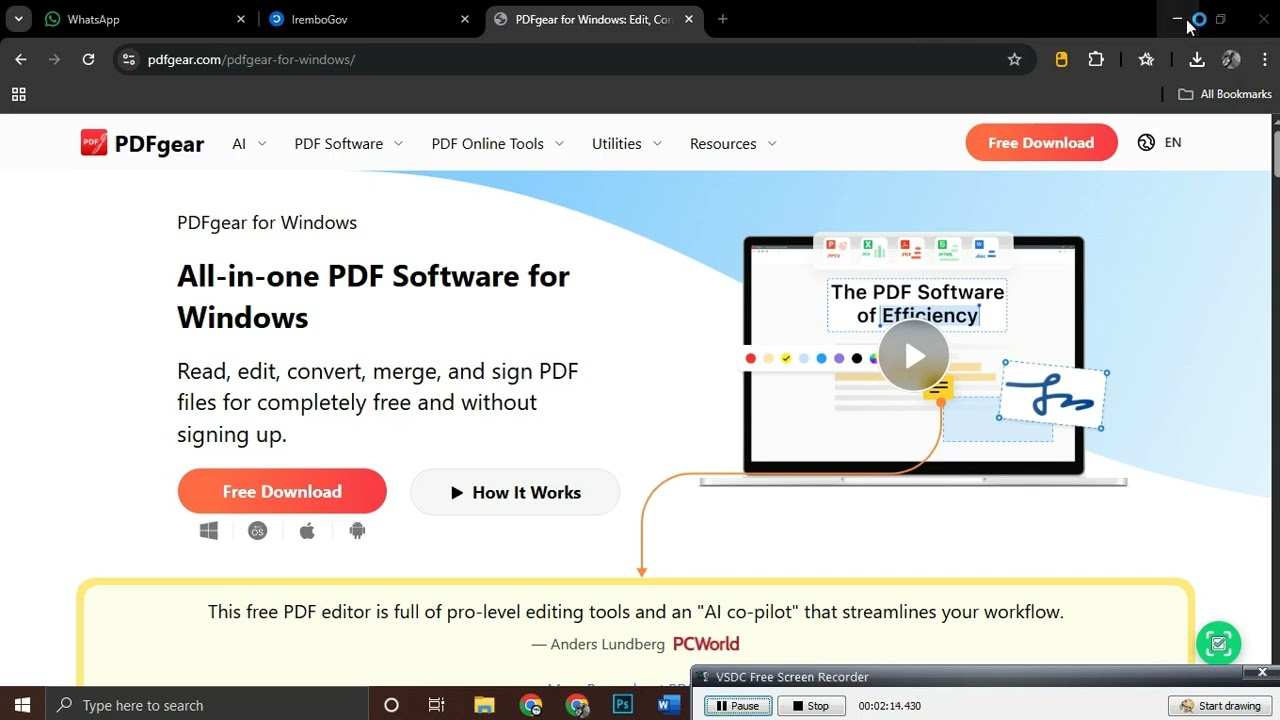 How to Edit PDF Files for Free (No Watermark) | PDFgear Full Tutorial