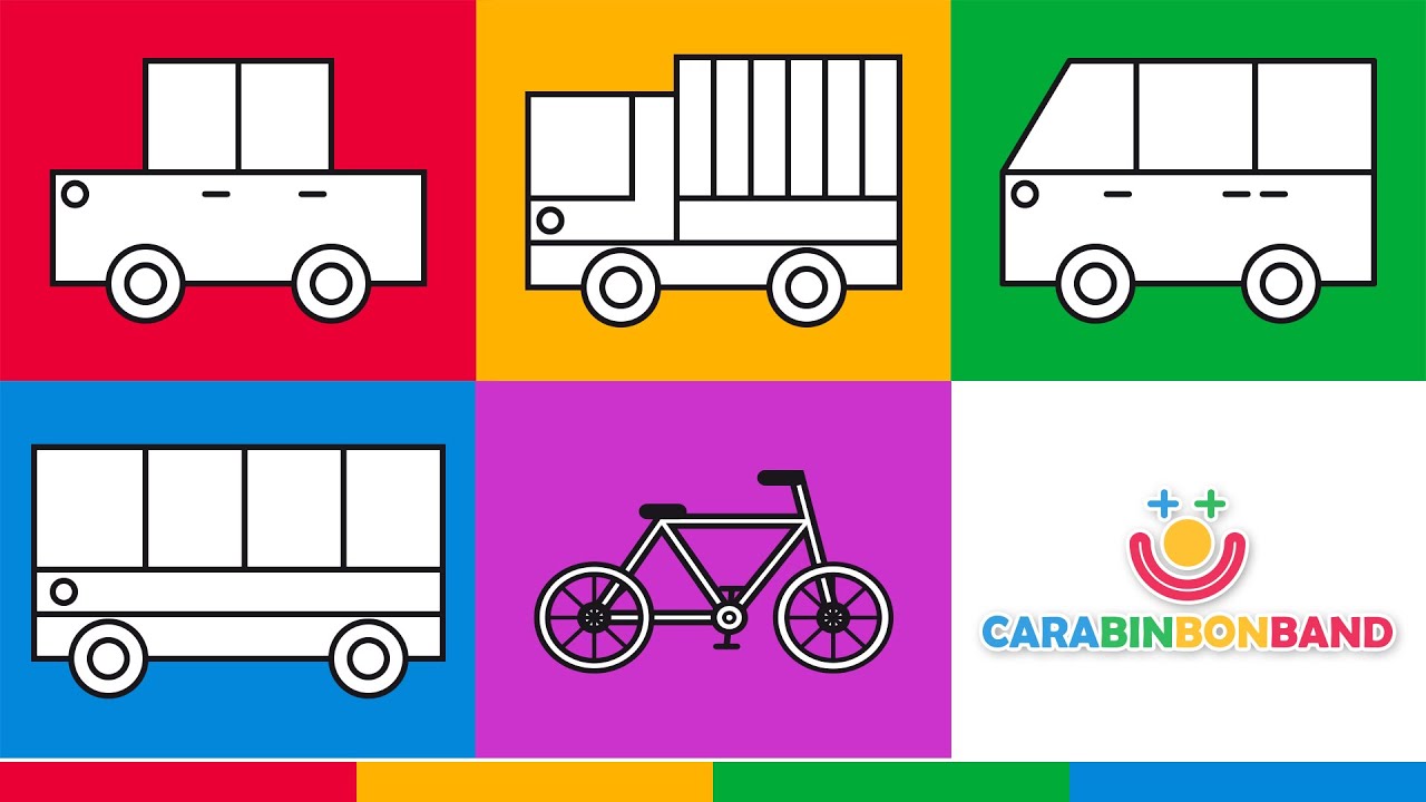 Medios de transporte para niños - cómo dibujar vehículos fácilmente - By CARA BIN BON BAND