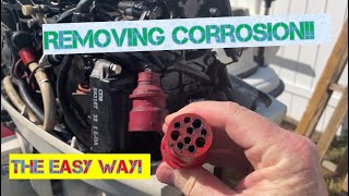 Remove Corrosion from Old Connections (marine, automotive)  Baking Soda, Water, Steel Wool & drill!