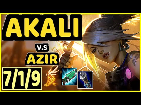 FROGGEN (AKALI) vs AZIR - 7/1/9 KDA MID CHALLENGER GAMEPLAY - NA