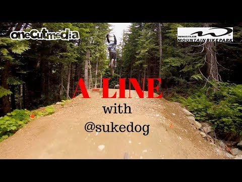 Chasing @sukedog (Yusuke Yamamoto) down A-LINE at Whistler Bike Park