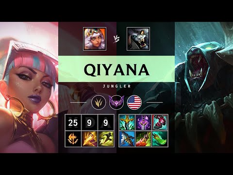 Qiyana Jungle vs Rengar - NA Master Patch 25.S1.2