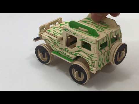 DIY Miniature JEEP ~ 3D Wooden Puzzle - YouTube