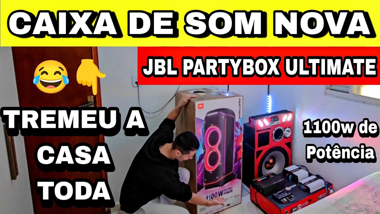 Comprei a Caixa de Som MAIS POTENTE DO MUNDO 😳 JBL PartyBox Ultimate! Eu não esperava por isso...