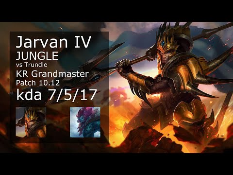 Jarvan IV Jungle vs Trundle - KR Grandmaster 7/5/17 Patch 10.12 Gameplay // [롤] 자르반 4세 vs 트런들 정글