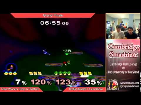 UMD Smashfest 12/13/13 - Team Winners (Gerg & Phatcat) vs Brofist (tdude51 & emoDinosaur) GFs