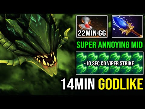 Here is Why Viper is The Most Annoying Hero in The Game -10s CD Viper Strike 14Min Godlike DotA 2