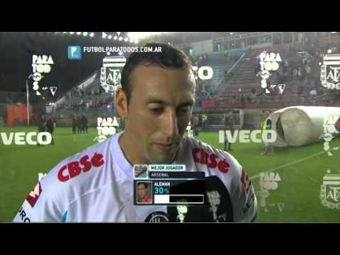 Alemán: "Disfrutar este momento". Arsenal 1 - Independiente 1. Fecha 14. Primera 2014. FPT.