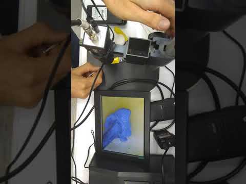 Solder paste under microscope.