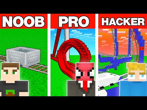 NOOB VS PRO VS HACKER DEVASA HIZ TRENİ YAPI KAPIŞMASI - Minecraft
