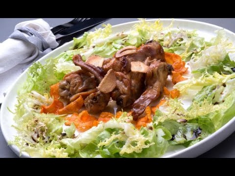 Receta de conejo al ajillo con chips de zanahoria - Karlos Arguiñano