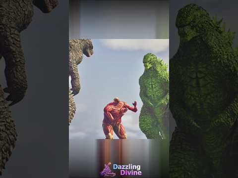 Green Godzilla vs Colossal Titan #godzilla #attackontitan #colossaltitan