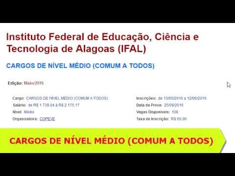 Concurso IFAL Edital 2016: Apostila Cargos de Nível Médio