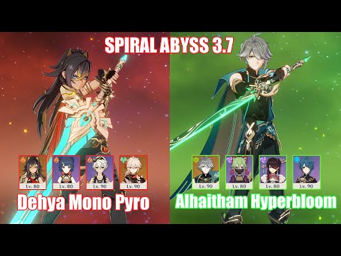 C0 Dehya Mono Pyro & C0 Alhaitham Hyperbloom | Spiral Abyss 3.7 | Genshin Impact