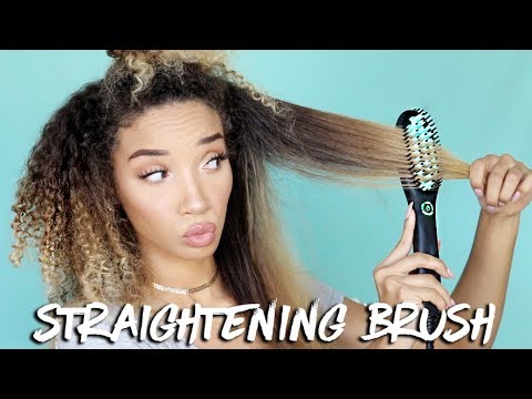 DOES IT WORK? Testing a Straightening BRUSH on CURLY hair!