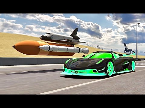 Koenigsegg Jesko Alien Engine vs Mini NASA Space Shuttle at Special Stage Route X