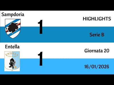 Sampdoria - Virtus Entella 1-1 | Serie B Matchday 20 Highlights | January 16, 2026