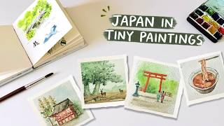 Turning My Trip into Tiny Paintings  ✧ Japan Travel Sketchbook