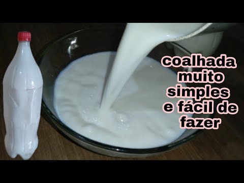 coalhada natural de leite de vaca muito simples e fácil de fazer 😋