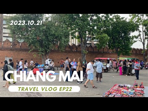 [Vida na Tailândia 🇹🇭 Tailândia Travel EP22] Um restaurante simples e delicioso encontrado no centro histórico! ｜Cotidiano em Chiang Mai｜Caminhando pela cidade｜