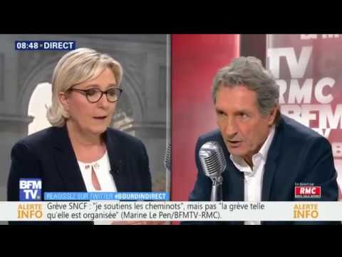 Marine Le Pen Invité de Bourdin Direct Mercredi 18 Avril 2018