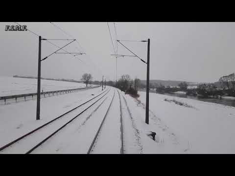 Führerstandsmitfahrt mit über 3400 Tonnen Erzzug. Zuglok Br185 und Schiebelok Br185