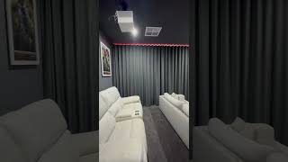 Cinema Room transformation with DIY S-Fold Curtains