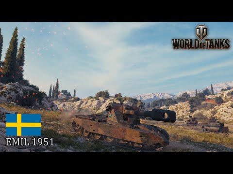 World of Tank:Replay EMIL 1951 7.7K DMG (1vs4) 14KILL