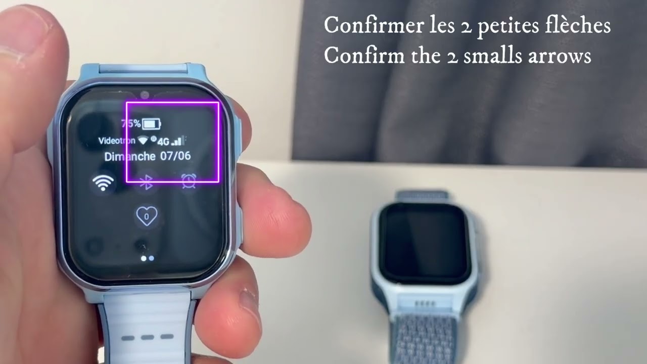 Vérifier les flèches de connexion sur la montre