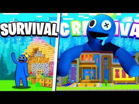 CASA RAINBOW FRIENDS CREATIVA vs SURVIVAL - Minecraft ITA