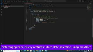 Download the video "daterangepicker jQuery restricts future date selection using maxDate"