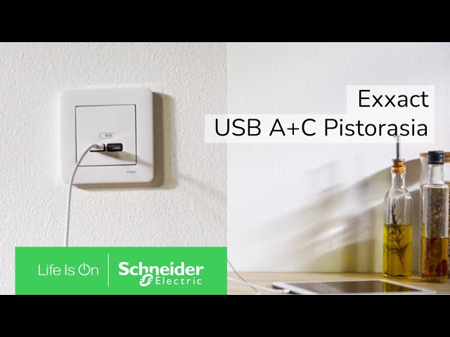 schneider electric Pistorasia exxact 1-pr + 2xusb lat. a+c 3a ant