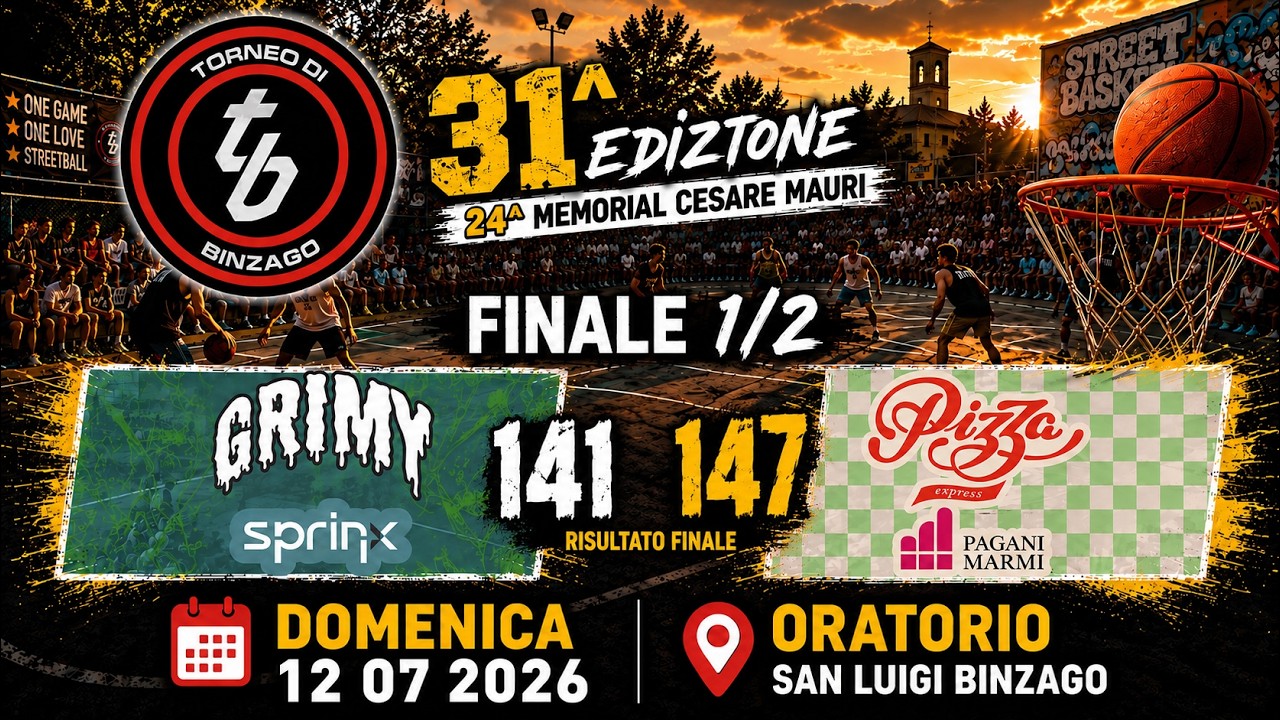 🏀 31° Torneo di Basket Misto – Memorial Cesare Mauri | Finale 1°/2°Posto
