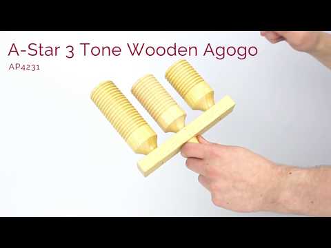 A-Star 3 Tone Wooden Agogo