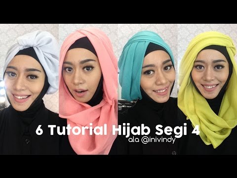 6 Tutorial Hijab Segi  Empat  Praktis Bahan Paris Elsa s 