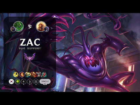 Zac Support vs Leona - KR Master Patch 13.24
