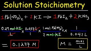 Solution Stoichiometry  - Finding Molarity, Mass & Volume