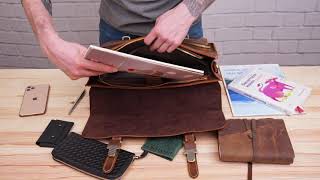 Портфель мужской из кожи 14774 Vintage рыжий