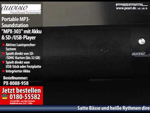 auvisio Portable MP3-Soundstation "MPX-303" mit Akku & SD-/USB-Player