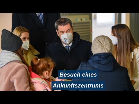 Besuch eines Ankunftszentrums für Geflüchtete - Bayern