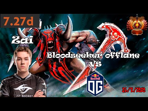 Zai perspective Bloodseeker Offlane Team Secret vs OG | Full Gameplay 7.27d | Dota 2 Pro Replays