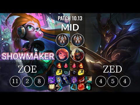 DWG ShowMaker Zoe vs Zed Mid - KR Patch 10.13